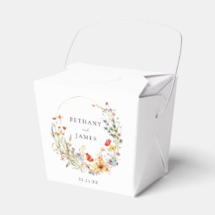 Ballotins Boîte de préférence de mariage fleur sauvage