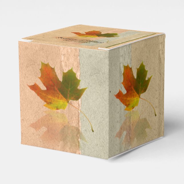 Ballotins Boîte de préférence pour mariage Maple Leaf automn (Verso)