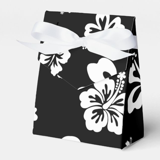 Ballotins Boîte de réception à fleurs Hibiscus blanc et noir (Verso)