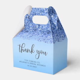 Ballotins Boîte de remerciement à paillettes bleues