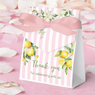 Ballotins Boîte de remerciement pour Baby Shower Rose Citron