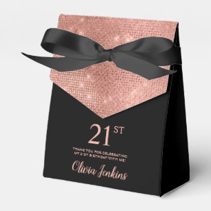 Ballotins Boîte de remerciement Rose Gold pour 21e anniversa