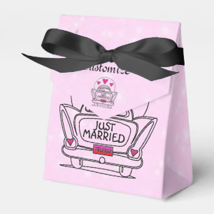 Ballotins Boîte de voiture Pink Personnalisée Juste Marié Lu