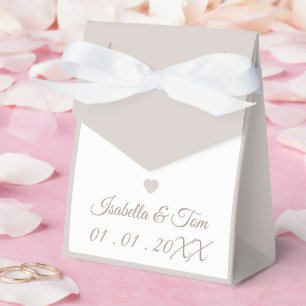Ballotins Boîte élégante pour cadeaux de mariage, neutre rom
