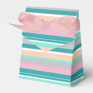 Ballotins Boîte en papier cadeau à rayures lignes pastel élé