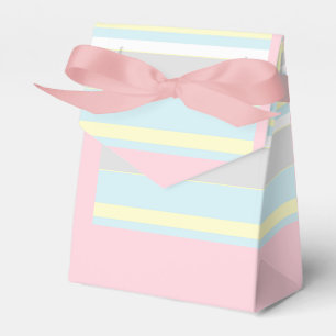 Ballotins Boîte en papier cadeau à rayures lignes pastel élé