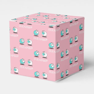 Ballotins Boîte en papier cadeau funky amitié deux moutons