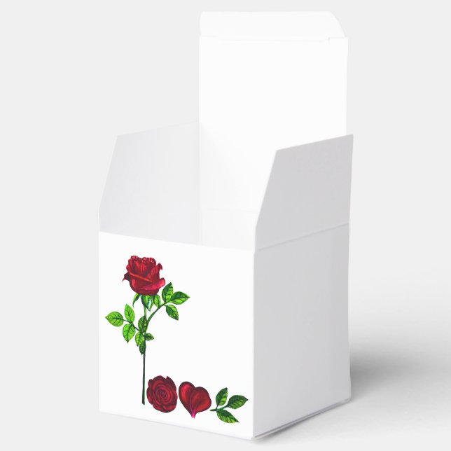 Ballotins Boîte LOVE Rose Favor – Art Peint à la Main (Ouvert)