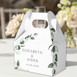 Ballotins Boîte Mariage Eucalyptus Geschenkschachtel
