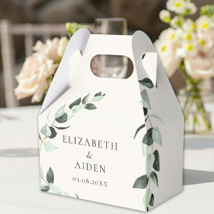 Ballotins Boîte Mariage Eucalyptus Geschenkschachtel