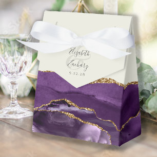 Ballotins Boîte moderne agate violette or ivoire