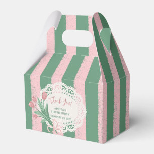 Ballotins Boîte personnalisée de ruban rose romantique et de