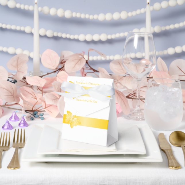 Ballotins Boîte préférée de mariage Papillon jaune (Mariage)