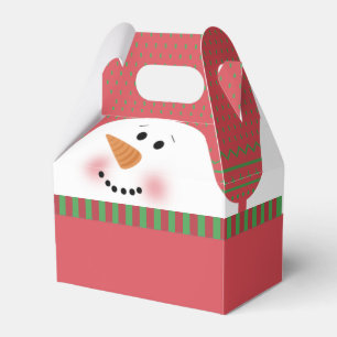 Ballotins Boîte rouge de pignon de bonhomme de neige