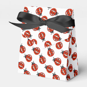 Ballotins Boîte rouge et blanche de cadeau de coccinelles