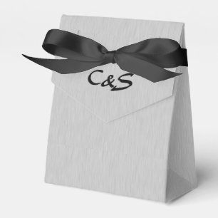 Ballotins Boîtes à cadeaux à monogramme en argent brossé