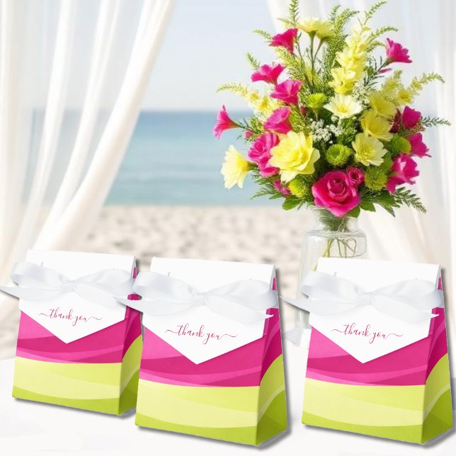 Ballotins Boîtes à cadeaux Fuchsia et Vert Citron (Fuchsia and Lime Green Wedding Favor Boxes)