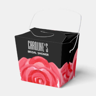 Ballotins Boîtes à emporter de roses rouges à l'aquarelle