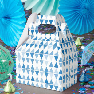 Ballotins Boîtes à favoris à motif triangle bleu – Fête élég