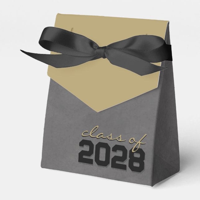Ballotins Boîtes cadeaux de finition en carton noir et bronz (Verso)