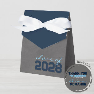 Ballotins Boîtes cadeaux Navy & Baby Blue Chalkboard Graduat