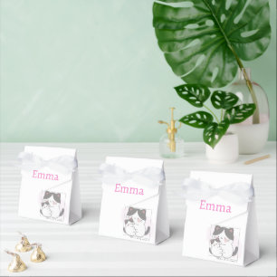 Ballotins Boîtes cadeaux  Petit chat & ruban rose/Cute Cat 