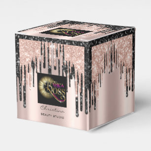 Ballotins Boîtes de beauté noir Rose de logo