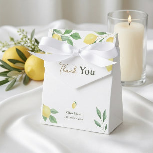 Ballotins Boîtes de bonbons de mariage au citron à l'aquarel