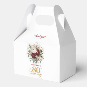 Ballotins Boîtes de cadeaux d'anniversaire 80 ans Burgundy B