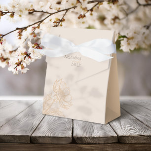 Ballotins Boîtes de cadeaux de mariage floraux terreux minim