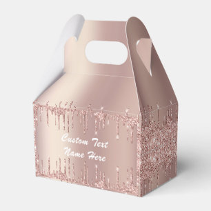 Ballotins Boîtes de cadeaux ou de faveurs à paillettes Rose 