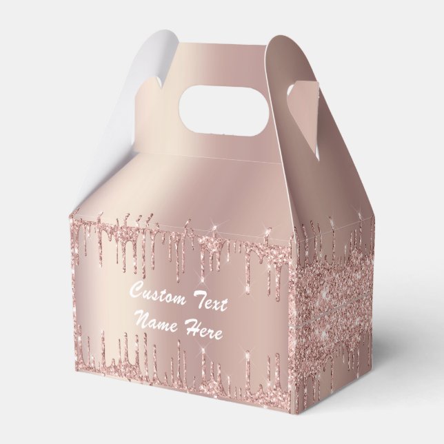 Ballotins Boîtes de cadeaux ou de faveurs à paillettes Rose  (Arrière)