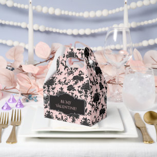 Ballotins Boîtes de faveur crânes et roses gothiques rose et