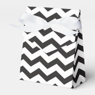 Ballotins Boîtes de faveur de fête modernes Chevron noir et 
