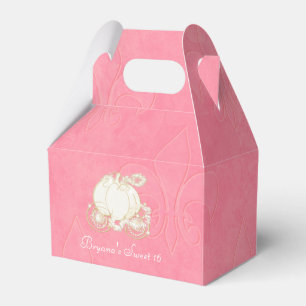 Ballotins Boîtes de faveur de fête rose Cendrillon Carrosse 