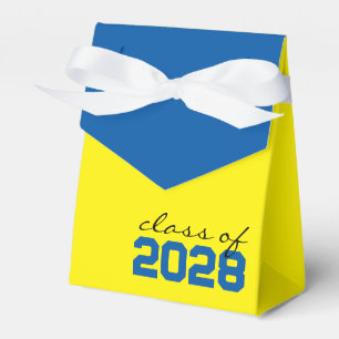 Ballotins Boîtes de faveur de graduation jaune et bleu royal