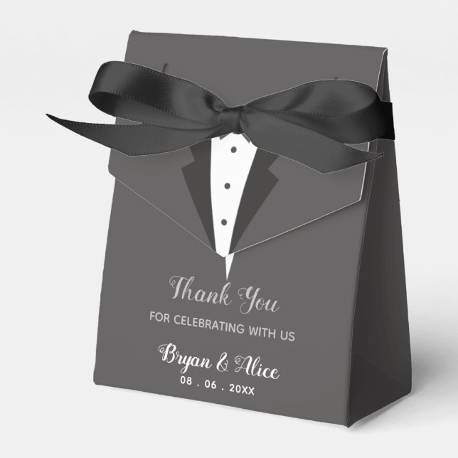 Ballotins Boîtes De Faveur De Mariage De Tuxedo (Chambre De  (Verso)