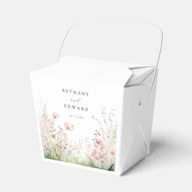 Ballotins Boîtes De Faveur De Mariage Fleur sauvage Délicate (Verso)