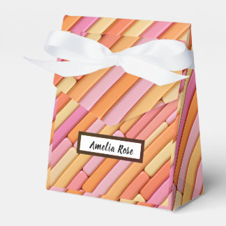 Ballotins Boîtes de faveur de ruban géométrique pastel perso