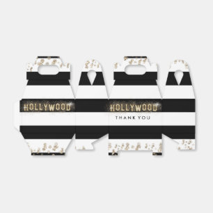 Ballotins Boîtes de faveur rayées noir et blanc Hollywood Go