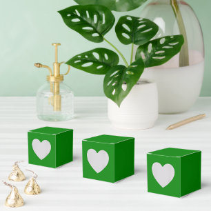 Ballotins Boîtes de faveur vertes personnalisées – Style Cœu