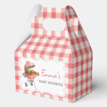 Boîtes de faveurs de Baby Shower Red Burger BBQ