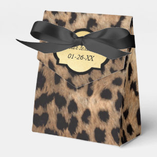 Ballotins Boîtes de faveurs de fête chic imprimées léopard e