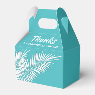 Ballotins Boîtes de Faveurs de Fête Turquoise avec Palmiers 