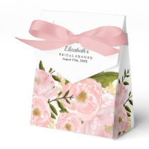 Boîtes de Faveurs de Mariage Fleurs Roses Pivoines