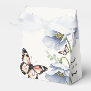 Ballotins Boîtes de faveurs de mariage florales bleues