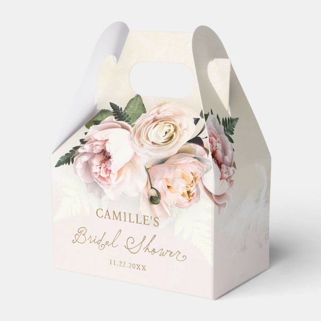 Ballotins Boîtes de Faveurs de Mariage Jardin Floral Rose (Verso)