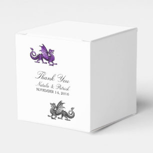 Ballotins Boîtes de mariage pour dragon d'argent violet