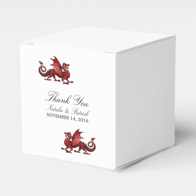 Ballotins Boîtes préférées de mariage de dragon rouge (Verso)