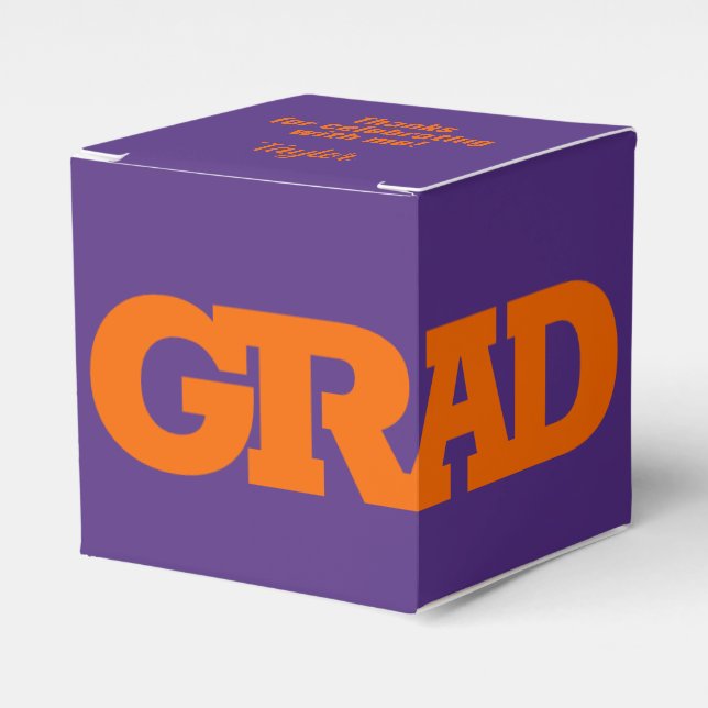 Ballotins Bold GRAD Orange et Purple Graduation Party (Verso)